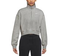 Nike Sportswear Phoenix Fleece Kurz-Sweatshirt mit Halbreißverschluss für Damen - Grau XL (EU 48-50) DQ5767-063