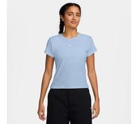 Nike Ribbed T-Shirt - Damen, Blau - M