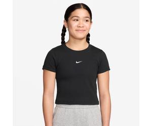 NIKE Sportswear Slim Cropped Ribbed T-Shirt Mädchen 010 - black XL (156-166 cm)