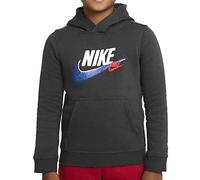NIKE Kinder Kapuzensweat B NSW SI FLC PO HOODIE BB (FD1197) S DK SMOKE GREY