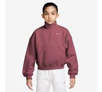 NIKE Sportswear Studio Fleece Oversize 1/4-Zip Sweatshirt Mädchen 654 - pink smoke/white M (137-146 cm)
