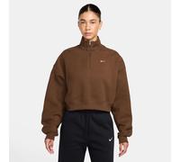 Nike Stdo MW OS Crop QZ Damen Longsleeve, braun US: M