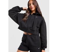 Nike Studio Fleece Cropped Full-Zip Hoodie - Damen, Schwarz - S