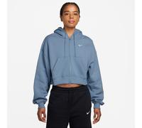 NIKE Studio Fleece Oversize Cropped Kapuzenjacke Damen 486 - work blue/sail S