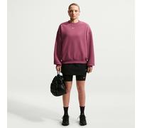 Damen Tennissweatshirt Nike Studio Fleece Medium Weight Oversized Crew - pink smoke/sail - Rosa (XS)