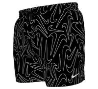 Nike Swim Breaker Tossed Swoos 5Inch Volley Badeanzug schwarz weiß - XXL