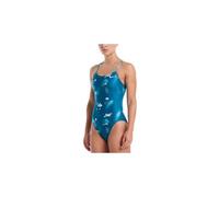 Nike Swim Performance Practice Cutout Damen Badeanzug blau/weiß - 32