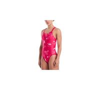 nike swim hydrastrong multi print badeanzug rosa frau