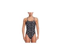 Nike Swim Hydrastrong Multi Print Cutout Swimsuit Schwarz 36 Frau