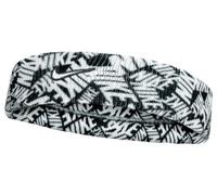 nike swoosh classic printed frottee stirnband schwarz weis