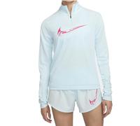 Nike Swoosh Dri-FIT 1/4 Zip Damen Midlayer Farbe: Hellblau/Pink (474); Größe: S