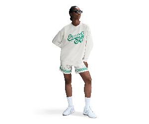 Nike Swoosh Fly Women's Dri-FIT Oversized French Terry Basketball Sweatshirt Sail/Stadium Green - L