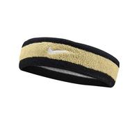 Nike Swoosh Headbands StirnBND Unisex aus Baumwolle und Silikon, Farbe: Black/Team Gold/White, Größe: One Size, N.000.1544.055.OS