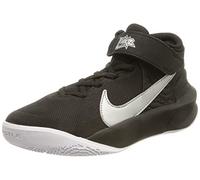 Nike Team Hustle D 10 Flyease Gymnastikschuh, Black Metallic Silver Volt White, 38.5 EU