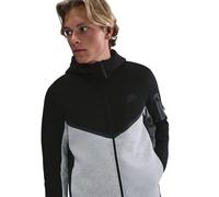 Nike Tech Herren Full-Zip Windrunner Hoodie (HV0949-011, Black/Dark Grey Heather/Black), Schwarz/Dunkelgrau meliert/Schwarz, Large