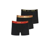 Trunk NIKE UNDERWEAR "TRUNK 3PK", Herren, Gr. S, blk uni rot, wheat gld, blk hig sh wb, Jersey, Obermaterial: 95% Baumwolle, 3% sonstige Fasern, 2% Elasthan, kontrastfarbene Details, unifarben, körper