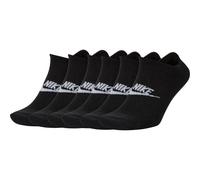 NIKE Unisex 6er Pack Sneaker Sportsocken - Everyday Essential, Logo, einfarbig 34-38 Schwarz