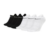 NIKE Unisex 6er Pack Sneaker Sportsocken - Everyday, Lightweight No Show, einfarbig Schwarz/Weiß / 38-42 38-42 Schwarz
