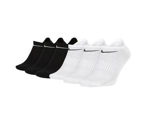 NIKE Unisex 6er Pack Sneaker Sportsocken - Everyday, Lightweight No Show, einfarbig Schwarz/Weiß / 38-42 38-42 Schwarz