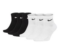 NIKE Unisex 6er Pack Sportsocken - Everyday, Cotton Cushioned Ankle, einfarbig 42-46 Schwarz/Weiß