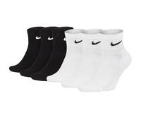 NIKE Unisex 6er Pack Sportsocken - Everyday, Cotton Cushioned Ankle, einfarbig Schwarz/Weiß / 42-46 42-46 Weiß
