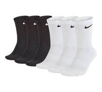 NIKE Unisex 6er Pack Sportsocken - Everyday, Cotton Cushioned Crew, einfarbig 34-38 Schwarz