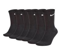 NIKE Unisex 6er Pack Sportsocken - Everyday, Cotton Cushioned Crew, einfarbig 42-46 Schwarz