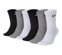 NIKE Unisex 6er Pack Sportsocken - Everyday, Cotton Cushioned Crew, einfarbig 46-50 Schwarz