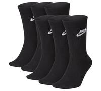 NIKE Unisex 6er Pack Sportsocken - Everyday, Essential Crew, einfarbig Schwarz / 46-50 46-50 Schwarz