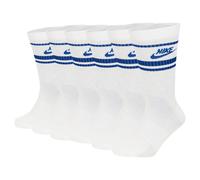 NIKE Unisex 6er Pack Sportsocken - Everyday Essential Stripe, einfarbig 42-46 Blau