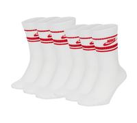 NIKE Unisex 6er Pack Sportsocken - Everyday Essential Stripe, einfarbig 42-46 Rot