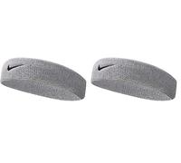 Nike Unisex Erwachsene Swoosh Headband Stirnband, Grau (Grey Heather/Black), Einheitsgröße EU (Packung mit 2)