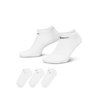 Nike Unisex Everyday Lightweight No-show Trainingssocken (3 Paar), Weiß / Schwarz, M EU