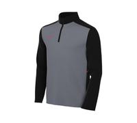 Nike Unisex Kinder Academy Dri-fit Mit 1/4-reißverschluss Für Ältere Fußballtrainings-Longsleeve, Cool Grey/Black/Bright Crimson, 8-9 Jahre EU