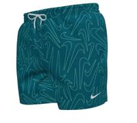 Nike Unisex Nike Swim Breaker Tossed Swoos 5" Volley Short Green Abyss Swim Trunks