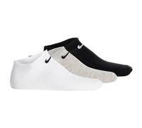 NIKE Unisex Sneakersocken, 3er Pack - Lightweight - No Show Sneaker, einfarbig, Logo Weiß/Schwarz/Grau / 38-42 38-42 Mehrfarbig