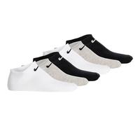 NIKE Unisex Sneakersocken, 6er Pack - Lightweight - No Show Sneaker, einfarbig, Logo 42-46 Weiß/Schwarz/Grau