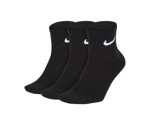 NIKE Unisex Sportsocken im Pack - Everyday, Vorteilspack, Lightweight No Show Ankle, einfarbig Schwarz 42-46 3er Pack (1x3P)