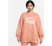 Nike W NSW FLC OS Crew GLS Damen / TERRA BLUSH/LT OREWOOD BRN / S