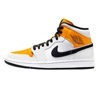 NIKE WMNS Air Jordan 1 Mid Basketballschuh für Damen, Weiß, Schwarz, Univ, Gold, 43 EU