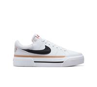 Sneaker NIKE SPORTSWEAR "COURT LEGACY LIFT" 40, schwarz-weiß Schuhe Schnürhalbschuh 40 white, black, hemp, team, orange