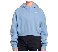 NIKE Sportswear Phoenix Fleece Oversize Cropped Henley Hoodie Damen 407 - hydrogen blue/sail S