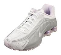 Nike Women's Shox R4 Sneakers,White and Metallic Platinum, 38 EU