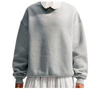 Nike - Women's Studio Fleece MW Oversize Crew - Pullover, Gr. L, grau (DarkGreyHeather/Sail)