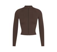 Nike x SKIMS Women's Matte Mock Neck Full Zip Jacket Dark Sepia 2X