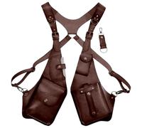 Niktule Schulterholster Tasche, Leder Anti-Diebstahl-Schulter Holster Pouch, Anti-Diebstahl-Geschirr Für Herren Aus Leder, Doppelte Schultertasche Mittelalter Cosplay, Verstellbare Handytasche