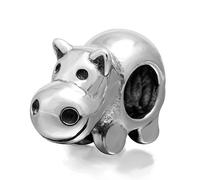 Nilpferd-Charm, 925er-Sterlingsilber, Tier-Anhänger für Pandora-Charm-Armband