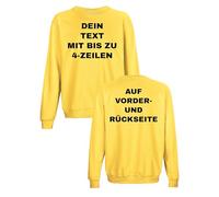 NIMAMA Herren Pullover mit deinem Text Bedrucken Lassen - Sweatshirt als individuelles Geschenk für Männer selbst gestalten - Sweater für Freizeit und personalisierte Arbeitskleidung - Gelb L