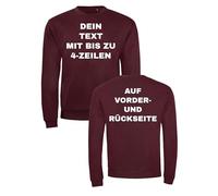 NIMAMA Herren Pullover mit deinem Text Bedrucken Lassen - Sweatshirt als individuelles Geschenk für Männer selbst gestalten - Sweater für Freizeit und personalisierte Arbeitskleidung - Burgund M