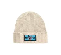 NIMAMA Personalisierte Mütze Beanie mit Foto Bedrucken Lassen - Herren & Damen Wintermütze Strickmütze als Geschenk selbst gestalten - Werbegeschenke mit eigenem Logo für Firmen & Vereine - Beige